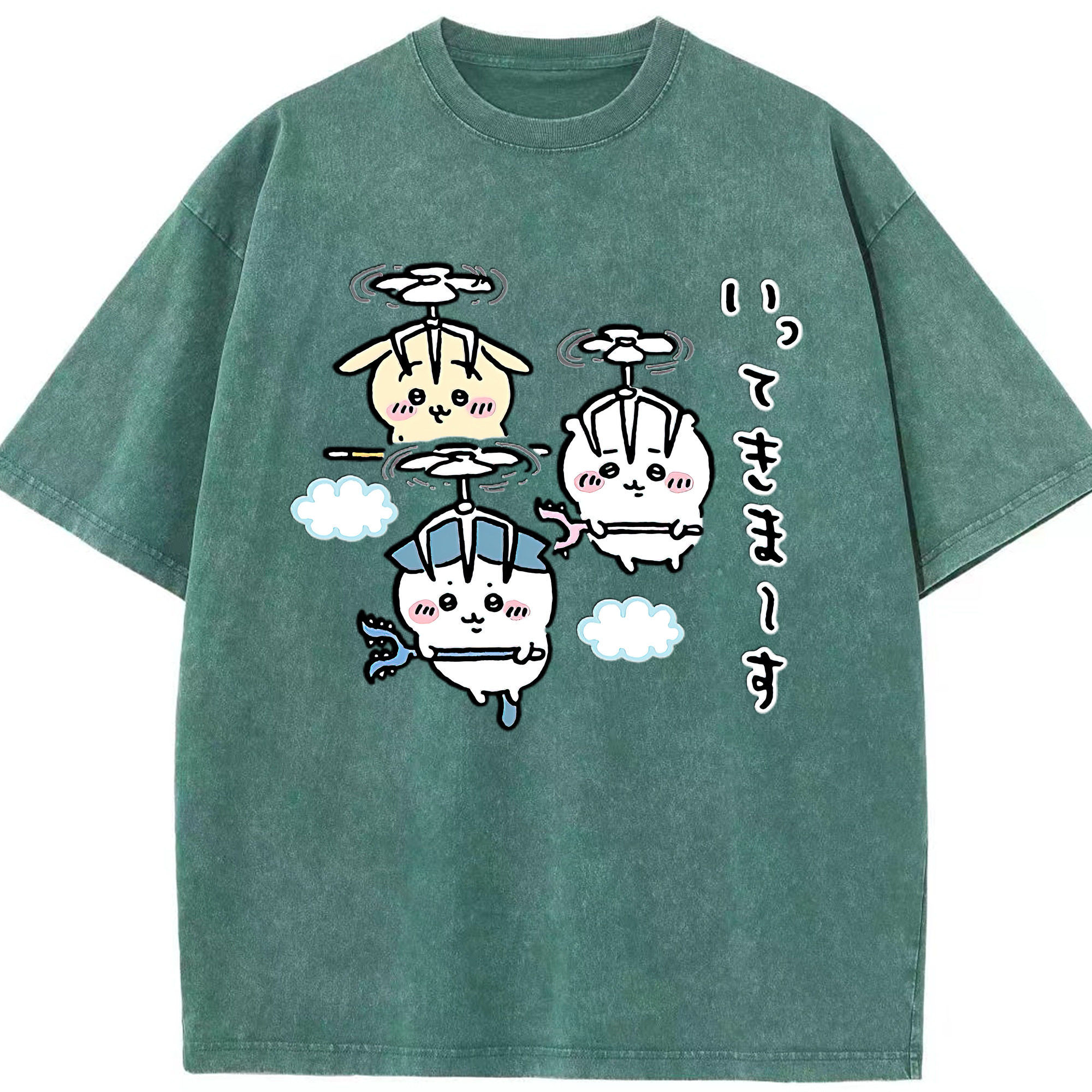 （画像用） ちいかわ ちいかわ Chii-kawa chiikawa 綿100% ヴィンテージ風 半袖Tシャツ（フロントプリント）